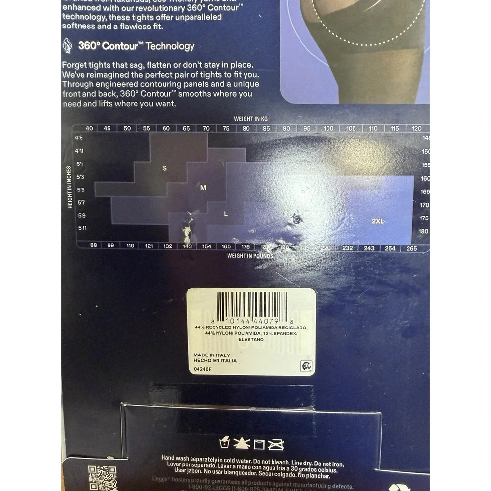Leggs 360 Contour Super Opaque Tights 80 Denier Black XL Lift‎ & Shape